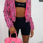 GEACA 'SNAKE'  GRI - Geaca dama scurta cu snake print