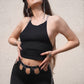 TOP 'CHAIN LOVE' - Top negru cu bretele din lant