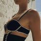 Rochie 'Sparkle Up' - Rochie neagra, cu efect modelator si detalii din pietre