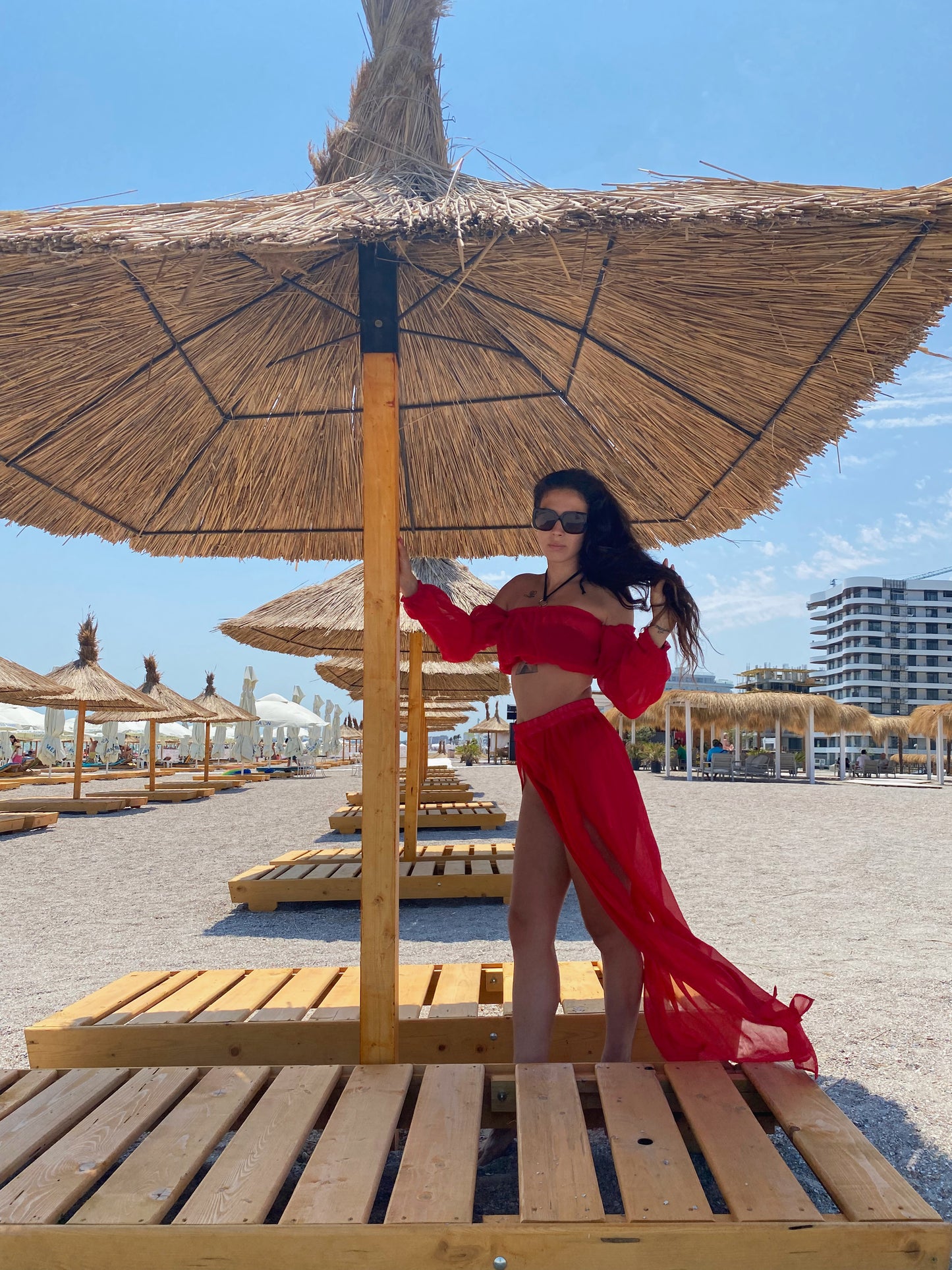 Compleu de plaja din doua piese "Punta Cana" Rosu