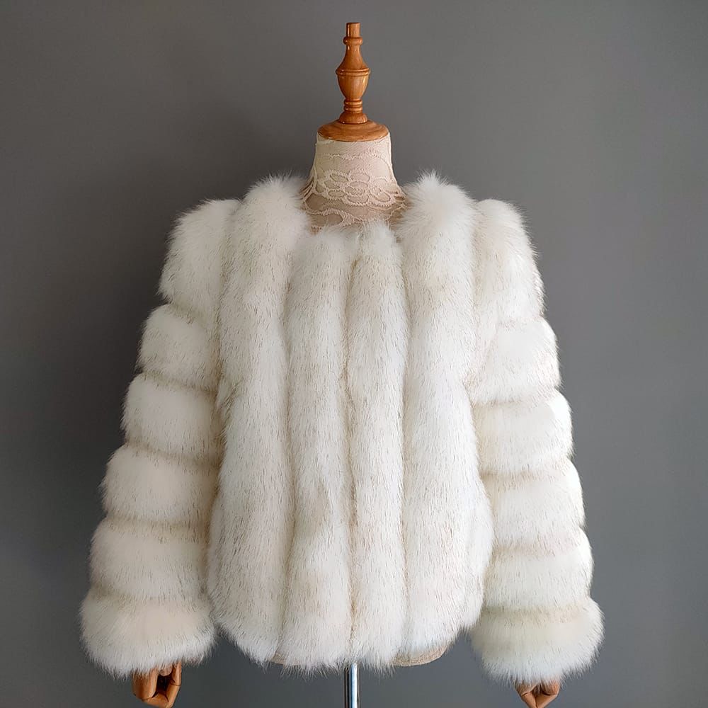 BLANITA ‘SNOW WHITE’ - Jacheta dama din blana artificiala alba