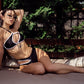 Costum de baie doua piese 'Black & White' cu decupaje