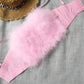 Corset ‘Pink Fur’ - Corset top roz cu pene roz si cupe