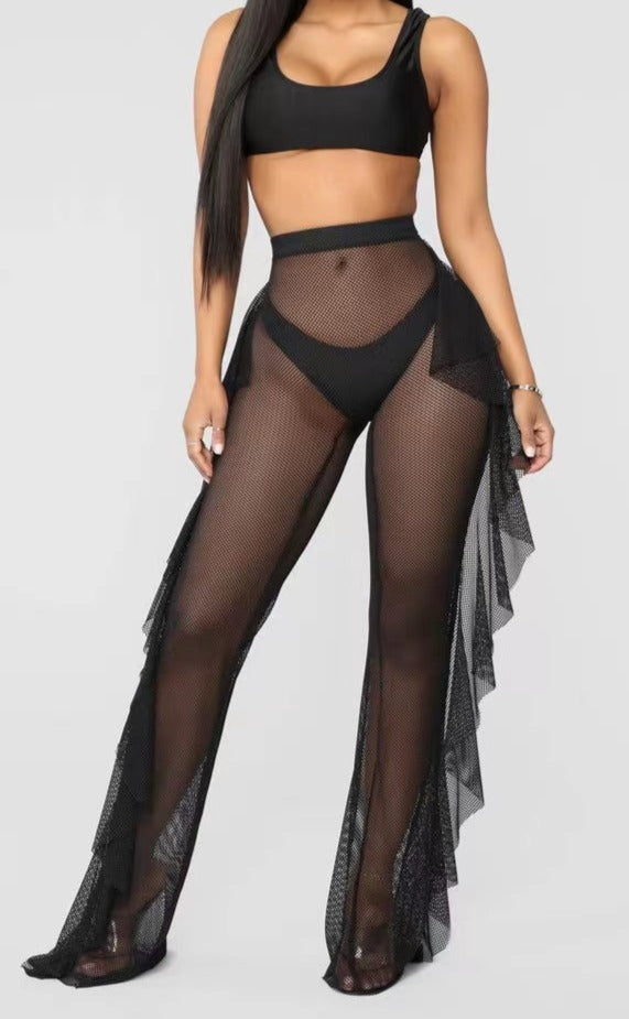 Pantaloni de plaja din plasa 'Caliente' Negri