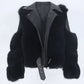 JACHETA 'FLUFFY BLACK' - Jacheta dama blana artificiala neagra