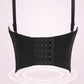 CORSET ‘BLACK FUR’ - Corset top negru cu pene si cupe