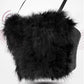 CORSET ‘BLACK FUR’ - Corset top negru cu pene si cupe