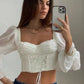 BLUZA ‘FAIRY’ - Bluza crop din voal cu detalii maneci