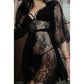 LENJERIE 'BLACK ANGEL' - Set lenjerie intima 3 piese neglijeu+halat+slip dantela