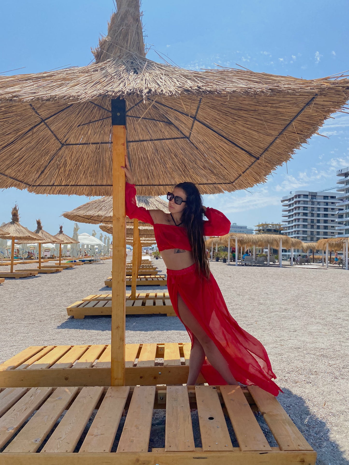 Compleu de plaja din doua piese "Punta Cana" Rosu