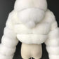BLANITA 'WHITE FUR' - Blanita scurta cu gluga din blana artificiala alba
