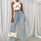 TOP 'IBIZA WHITE' - Top alb detaliu decolteu