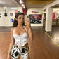 CORSET 'SEDUCTIVE WHITE' - Corset top alb satinat cu spatele gol