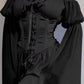 Rochie 'Black Wave' - Rochie de vara, cu corset si maneci lejere, neagra