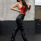 PANTALONI 'LEATHER B' - Pantaloni dama piele ecologica