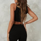 BLACK 'COMFY SET' - Compleu din 2 piese pantaloni scurti+ top