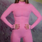 Salopeta 'PINK SPY' - Salopeta dama modelatoare, maneca tip manusa, mulata pe corp,roz
