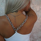 TOP 'WHITE CHAIN' - Top alb cu bretele din lant