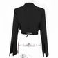 SACOU 'CROPPED - Sacou crop cu snururi pentru talie