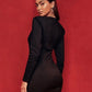 Rochie 'Sensuality' - Rochie neagra, de petrecere cu detalii din snur