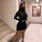 ROCHIE 'MASK ON' -  Rochie mini neagra cu masca incorporata