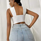 TOP 'IBIZA WHITE' - Top alb detaliu decolteu