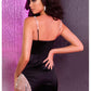 ROCHIE 'BLACK DIAMOND' - Rochie scurta neagra din satin cu pietre