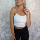 TOP 'WHITE CHAIN' - Top alb cu bretele din lant