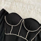 CORSET 'BRIDAL VIBE' BLACK -  Corset top negru cu detalii din pietre