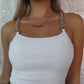 TOP 'WHITE CHAIN' - Top alb cu bretele din lant