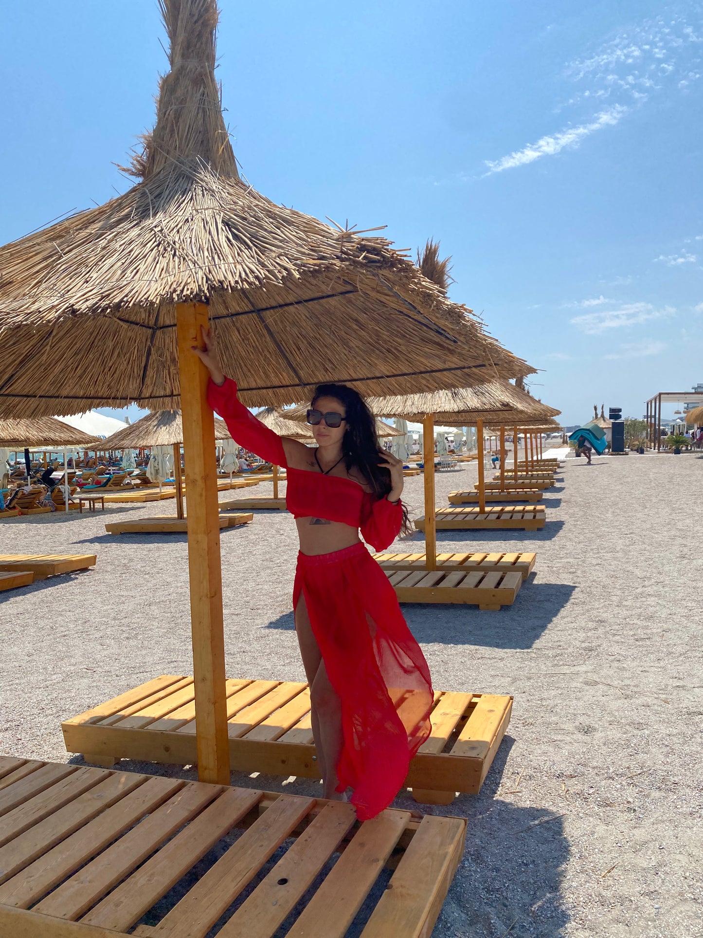Compleu de plaja din doua piese "Punta Cana" Rosu