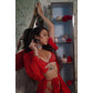 LENJERIE 'SPICY LOVE' - Set lenjerie intima 3 piese din plasa fina
