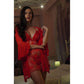 LENJERIE 'RED PASSION' -  Set lenjerie intima rosie 3 piese neglijeu+halat+slip