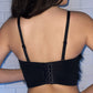 CORSET ‘BLACK FUR’ - Corset top negru cu pene si cupe