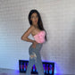 BLUGI ‘LACE ME UP’ - Blugi talie inalta cu decupaje si snururi spate