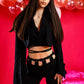 SACOU 'CROPPED - Sacou crop cu snururi pentru talie
