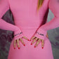 Salopeta 'PINK SPY' - Salopeta dama modelatoare, maneca tip manusa, mulata pe corp,roz