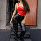 PANTALONI 'LEATHER B' - Pantaloni dama piele ecologica