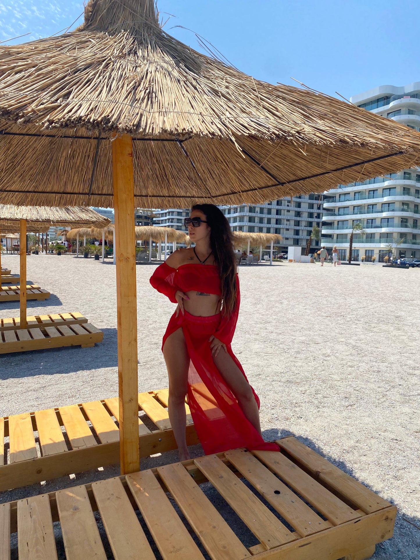 Compleu de plaja din doua piese "Punta Cana" Rosu
