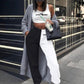 TRENING 'SLAY EVERYDAY' - Trening dama din 2 piese 'Black & white' bumbac