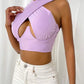 TOP 'IBIZA PINK'-  Top baby pink detaliu decolteu
