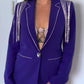 Sacou 'Purple Queen' - Sacou mov cu detalii din strasuri
